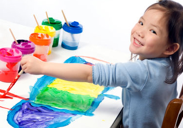 preschooler painting